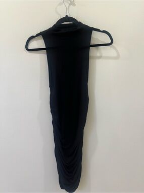 Forever 21 Black Sleeveless Mock Neck Bodycon Dress